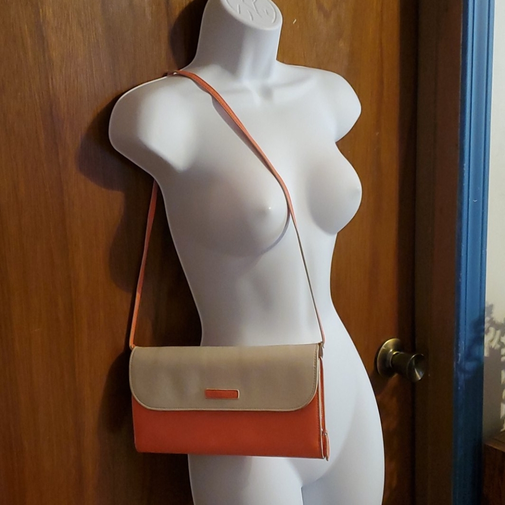 Vera Bradley Flap Clutch - Coral/Off-white - Picture 2 of 8